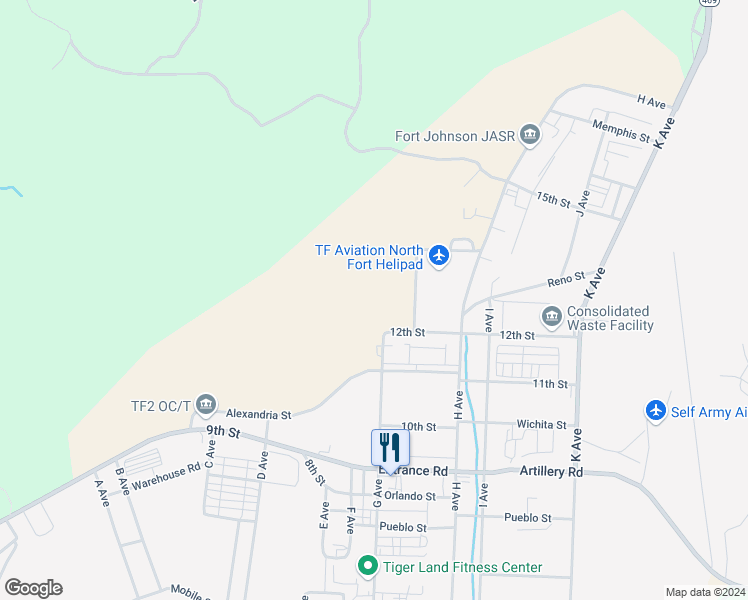 map of restaurants, bars, coffee shops, grocery stores, and more near in Leesville