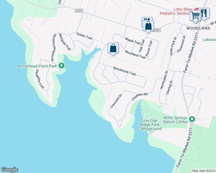 map of restaurants, bars, coffee shops, grocery stores, and more near 124 Benchmark Trail in Belton