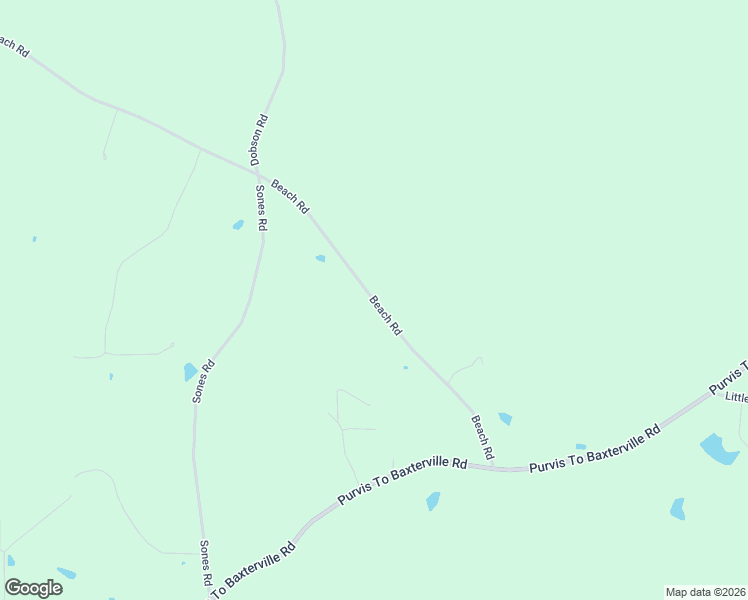 map of restaurants, bars, coffee shops, grocery stores, and more near 74 Beach Road in Purvis