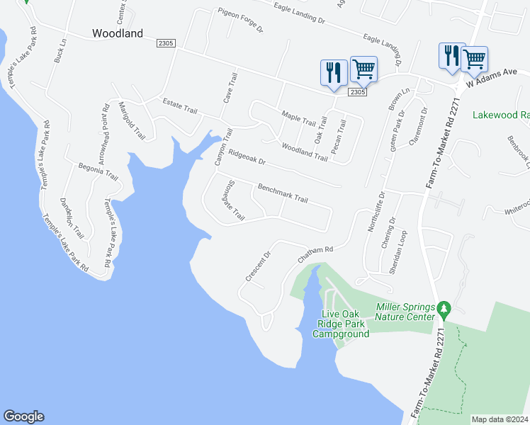 map of restaurants, bars, coffee shops, grocery stores, and more near 12845 Summit Trail in Belton