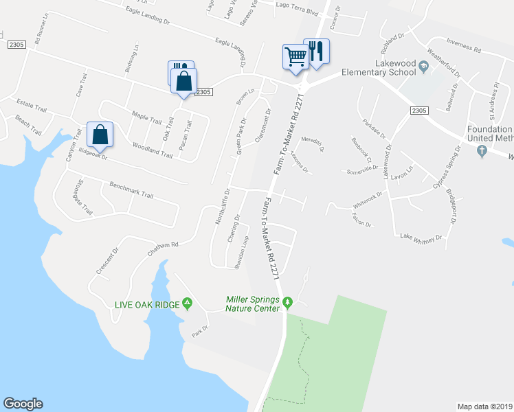 map of restaurants, bars, coffee shops, grocery stores, and more near 1090 Farm-To-Market Road 2271 in Belton