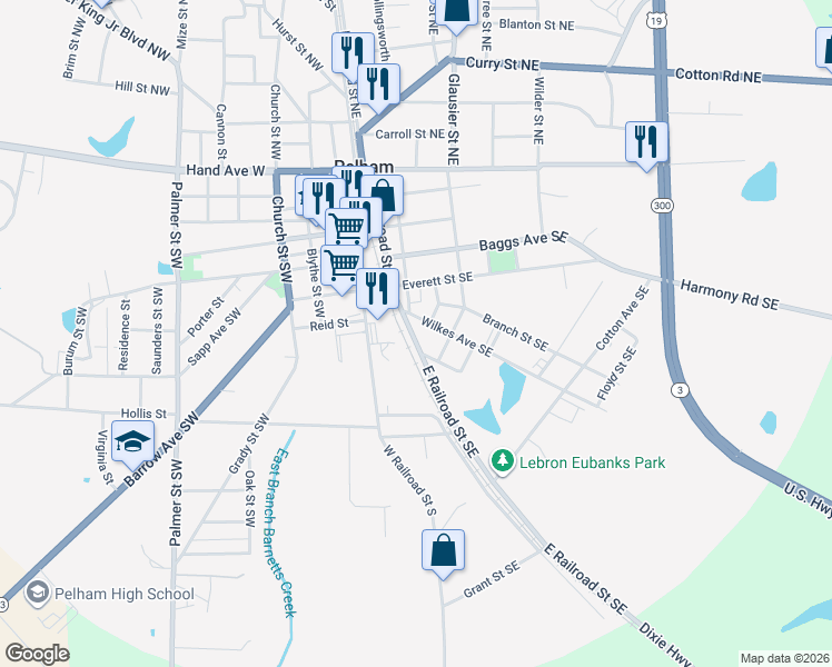 map of restaurants, bars, coffee shops, grocery stores, and more near 316 Bay Pole Road in Pelham