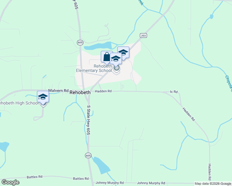 map of restaurants, bars, coffee shops, grocery stores, and more near 1345 Hadden Road in Rehobeth