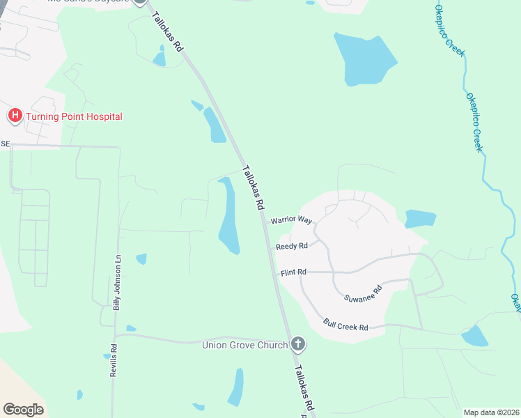 map of restaurants, bars, coffee shops, grocery stores, and more near 3201-3237 Tallokas Road in Moultrie