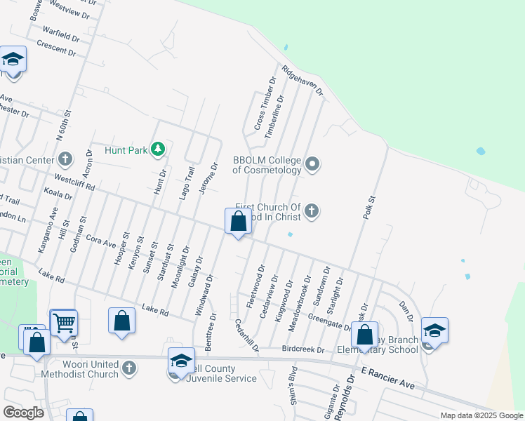 map of restaurants, bars, coffee shops, grocery stores, and more near 2116 Lazy Ridge Drive in Killeen
