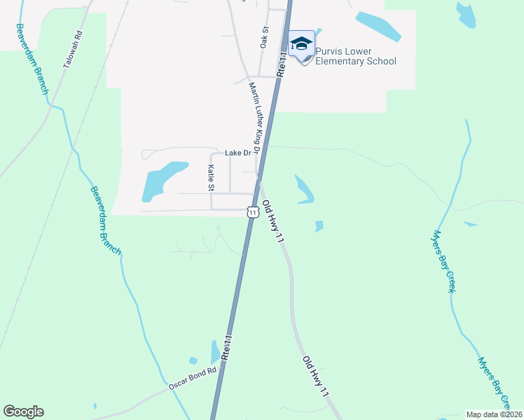 map of restaurants, bars, coffee shops, grocery stores, and more near 6024 U.S. 11 in Purvis