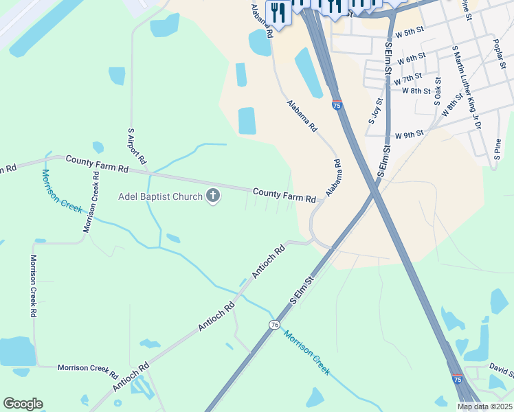 map of restaurants, bars, coffee shops, grocery stores, and more near 48 Janice in Adel
