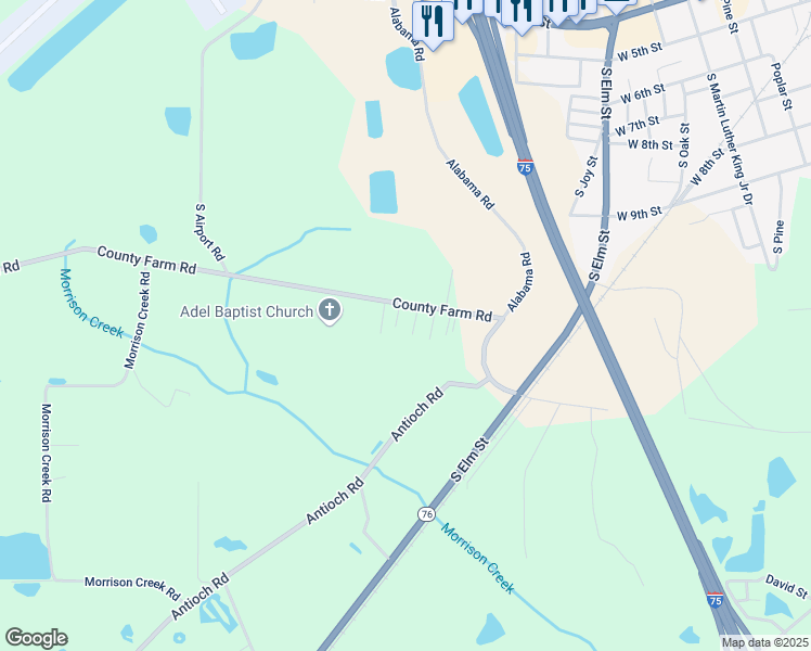 map of restaurants, bars, coffee shops, grocery stores, and more near 48 Janice in Adel