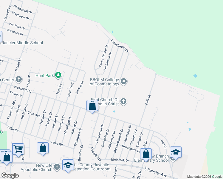map of restaurants, bars, coffee shops, grocery stores, and more near 2205 Schwertner Drive in Killeen