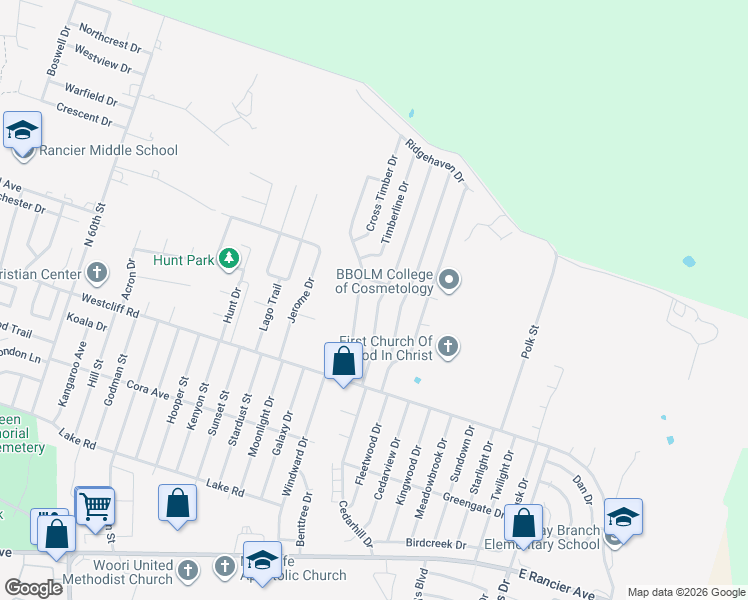 map of restaurants, bars, coffee shops, grocery stores, and more near 2201 Lazy Ridge Drive in Killeen
