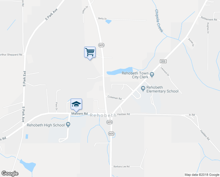 map of restaurants, bars, coffee shops, grocery stores, and more near 256 Rehobeth Way in Rehobeth