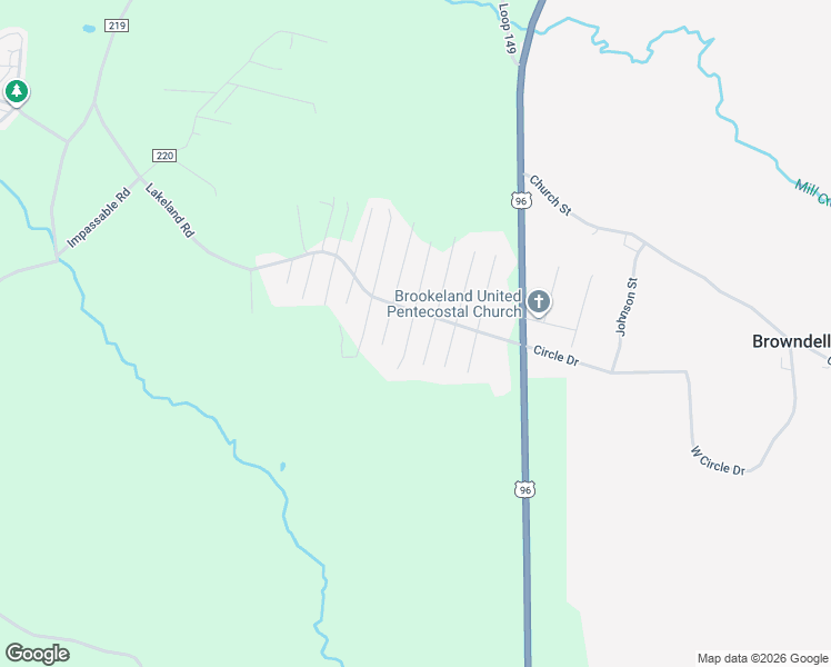 map of restaurants, bars, coffee shops, grocery stores, and more near 141 Joyce Street South in Brookeland