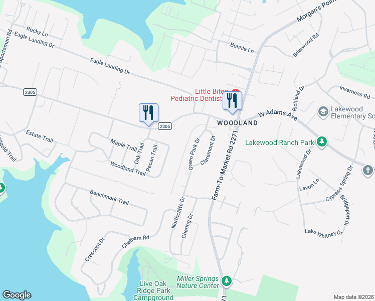 map of restaurants, bars, coffee shops, grocery stores, and more near 347 Green Park Drive in Belton