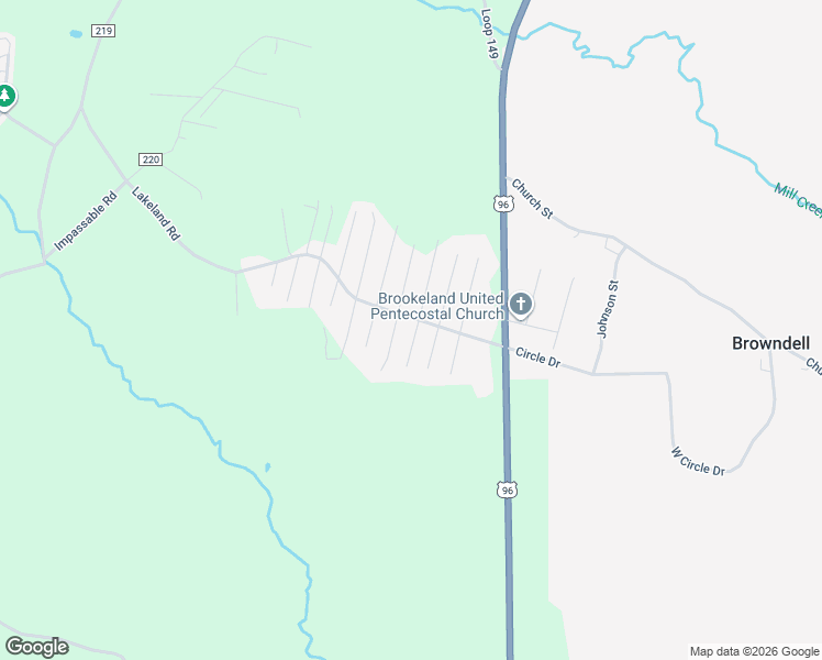 map of restaurants, bars, coffee shops, grocery stores, and more near 141 Joyce Street South in Brookeland