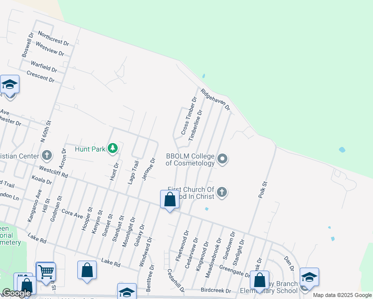 map of restaurants, bars, coffee shops, grocery stores, and more near 2306 Timberline Drive in Killeen