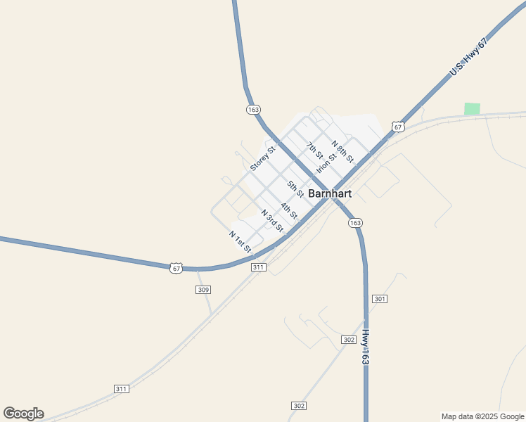 map of restaurants, bars, coffee shops, grocery stores, and more near North 3rd Street in Irion County