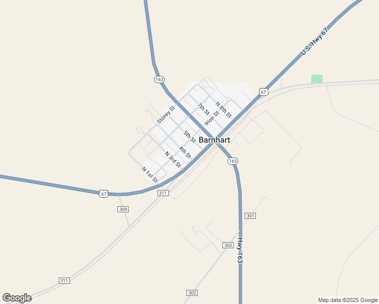 map of restaurants, bars, coffee shops, grocery stores, and more near North 3rd Street in Barnhart