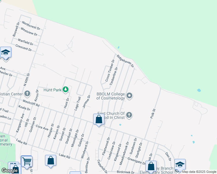 map of restaurants, bars, coffee shops, grocery stores, and more near 2306 Timberline Drive in Killeen