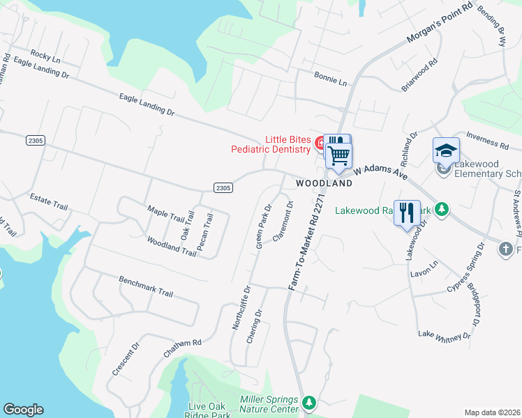 map of restaurants, bars, coffee shops, grocery stores, and more near 347 Green Park Drive in Belton