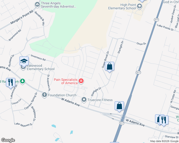 map of restaurants, bars, coffee shops, grocery stores, and more near 10207 Becker Drive in Belton