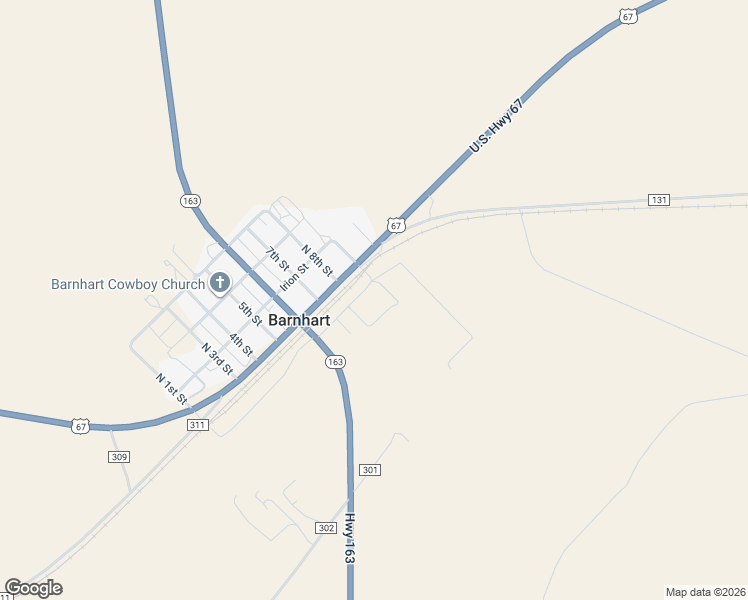 map of restaurants, bars, coffee shops, grocery stores, and more near 828 Texas Street in Barnhart