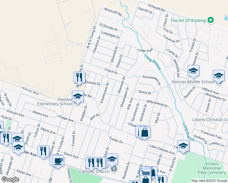 map of restaurants, bars, coffee shops, grocery stores, and more near 2004 Ruiz Dr in Killeen