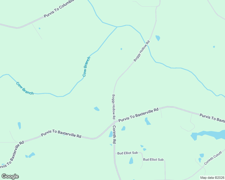 map of restaurants, bars, coffee shops, grocery stores, and more near 35 Boggy Hollow Road in Purvis