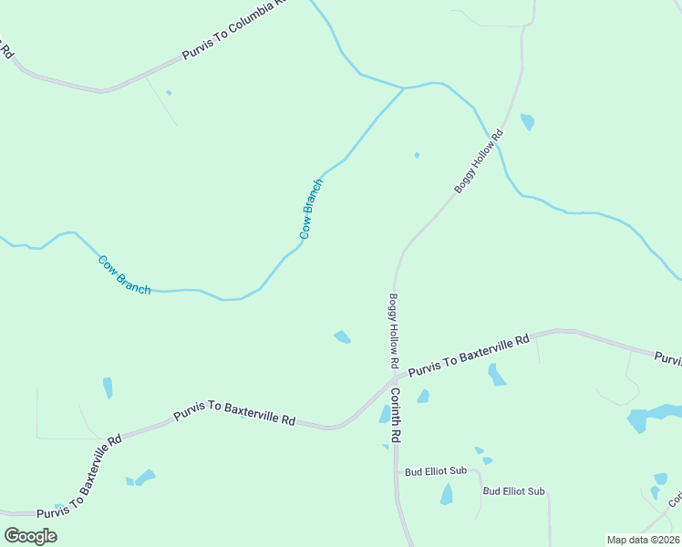 map of restaurants, bars, coffee shops, grocery stores, and more near 35 Boggy Hollow Road in Purvis