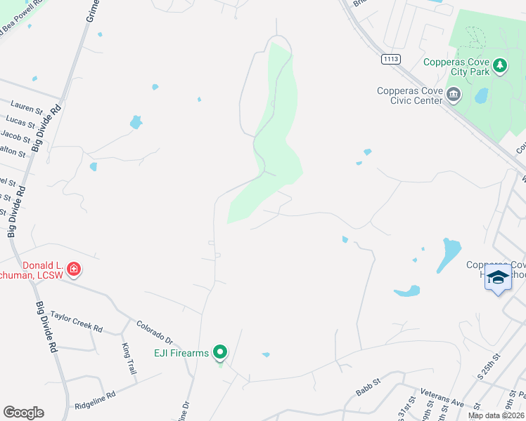 map of restaurants, bars, coffee shops, grocery stores, and more near 1300 West Avenue D in Copperas Cove