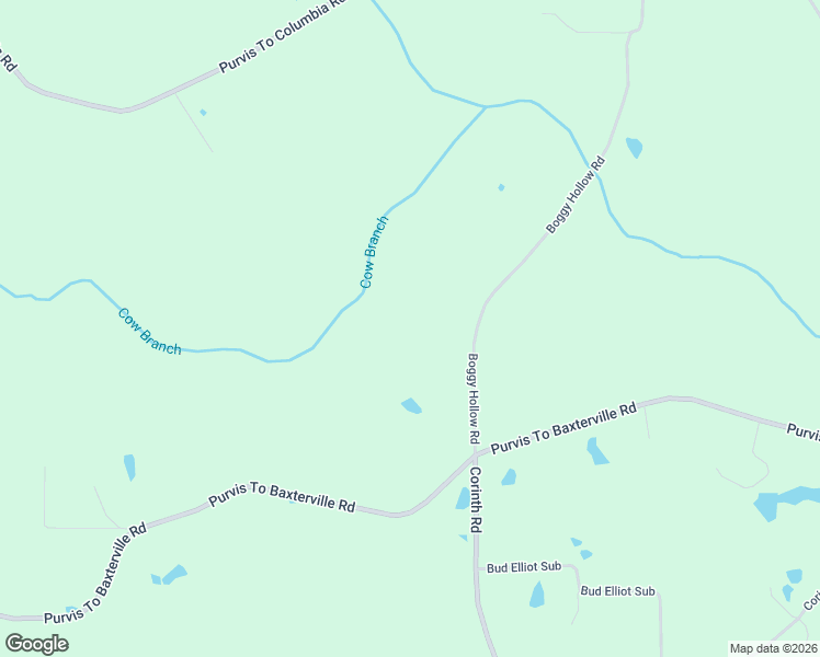 map of restaurants, bars, coffee shops, grocery stores, and more near 35 Boggy Hollow Road in Purvis