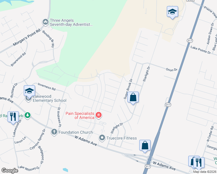 map of restaurants, bars, coffee shops, grocery stores, and more near 10222 Eaglefire Drive in Belton
