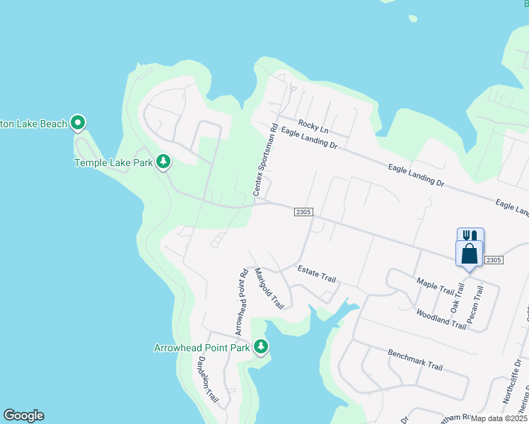 map of restaurants, bars, coffee shops, grocery stores, and more near 13721 Farm to Market Road 2305 in Belton