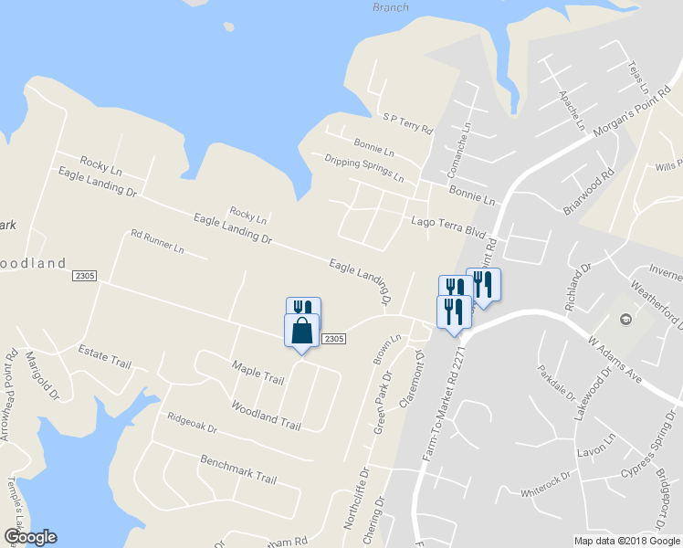 map of restaurants, bars, coffee shops, grocery stores, and more near 145 Eagle Landing Drive in Belton