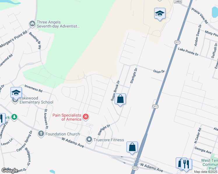 map of restaurants, bars, coffee shops, grocery stores, and more near 815 Hawks Shadow Drive in Belton