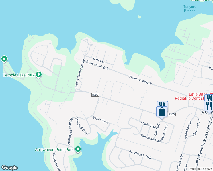 map of restaurants, bars, coffee shops, grocery stores, and more near 13122 Farm to Market Road 2305 in Belton