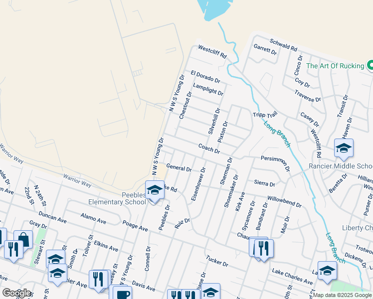 map of restaurants, bars, coffee shops, grocery stores, and more near 2106 Coach Drive in Killeen