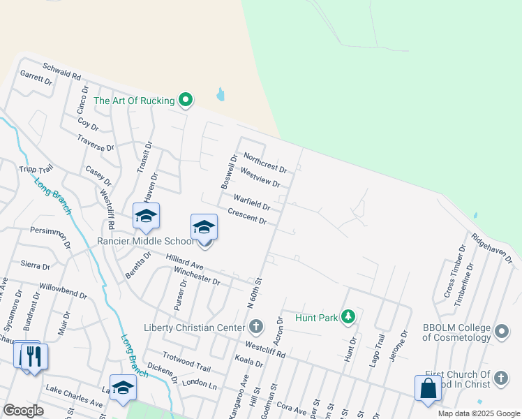 map of restaurants, bars, coffee shops, grocery stores, and more near 3602 Warfield Drive in Killeen
