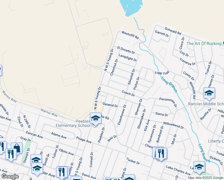 map of restaurants, bars, coffee shops, grocery stores, and more near 2106 Coach Drive in Killeen