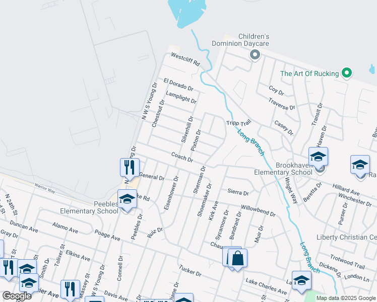 map of restaurants, bars, coffee shops, grocery stores, and more near 2205 Pixton Drive in Killeen