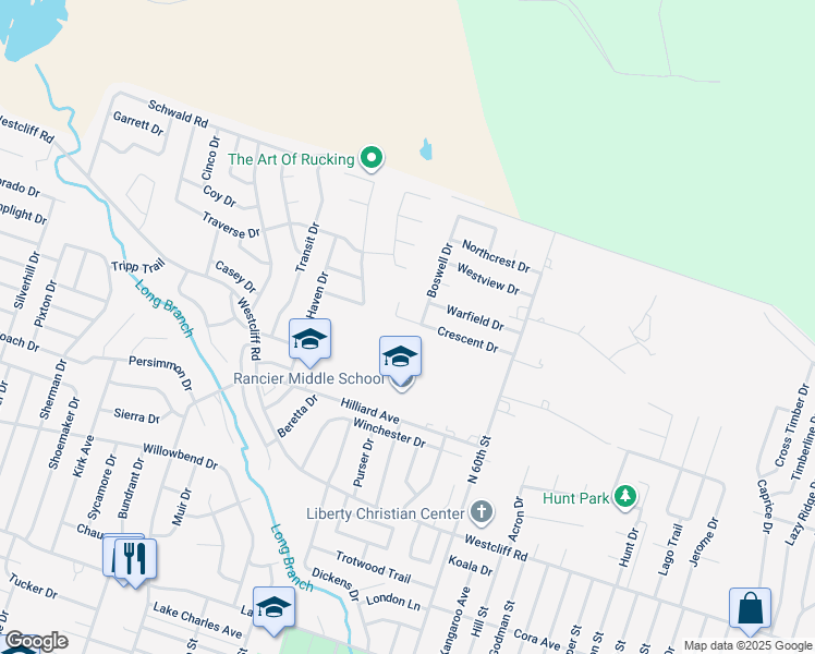 map of restaurants, bars, coffee shops, grocery stores, and more near 3402 Crescent Drive in Killeen