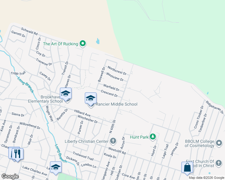 map of restaurants, bars, coffee shops, grocery stores, and more near 3602 Warfield Drive in Killeen