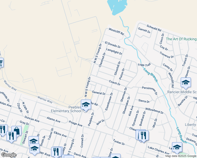 map of restaurants, bars, coffee shops, grocery stores, and more near 2104 Coach Drive in Killeen