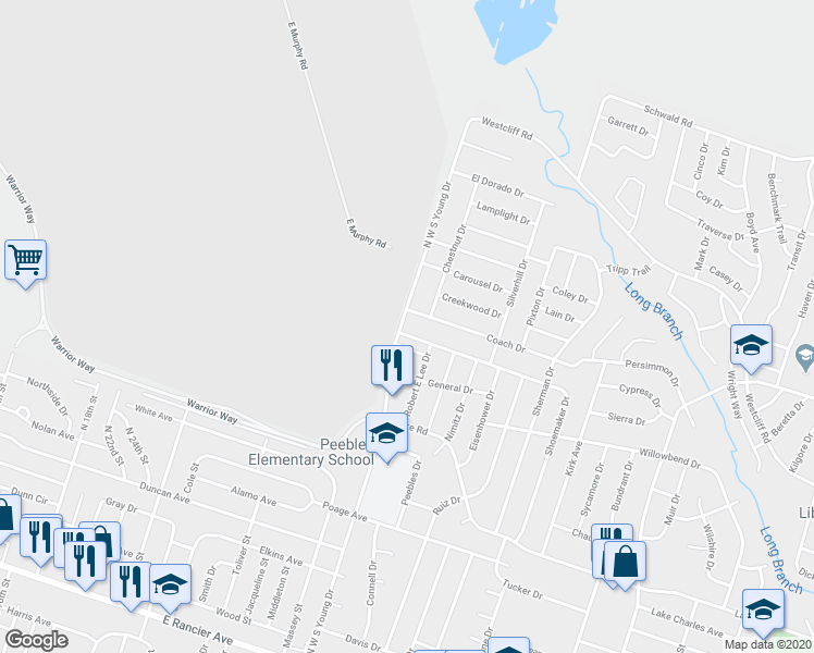 map of restaurants, bars, coffee shops, grocery stores, and more near 2410 Shoemaker Drive in Killeen