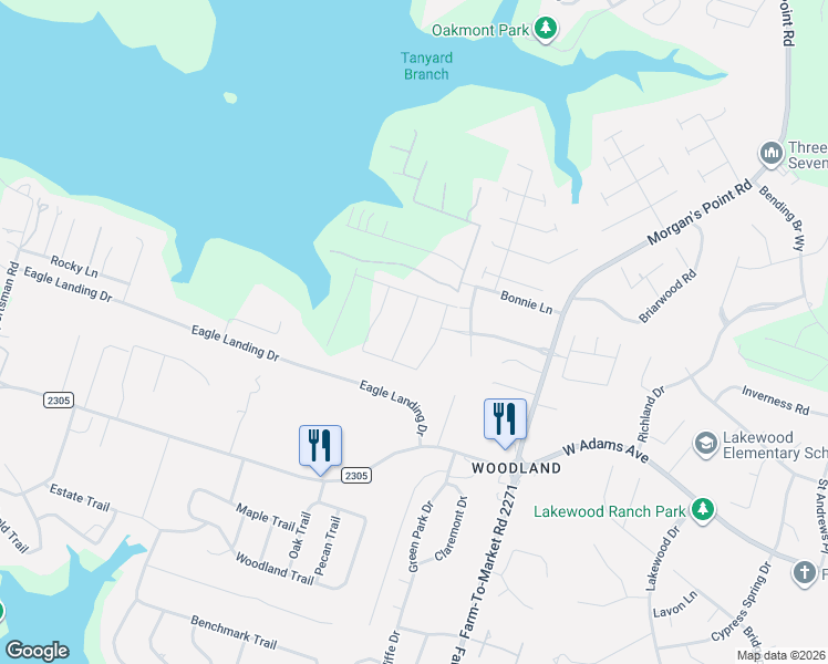 map of restaurants, bars, coffee shops, grocery stores, and more near 115 Lago Verde Lane in Belton