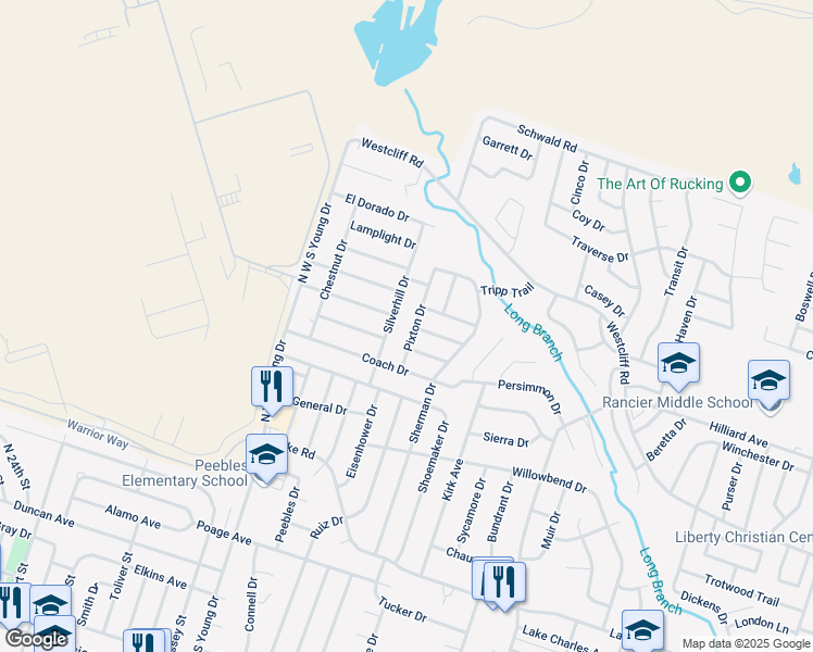 map of restaurants, bars, coffee shops, grocery stores, and more near 2406 Silverhill Drive in Killeen