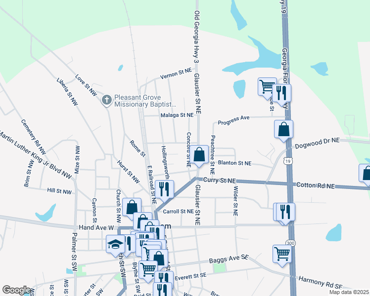 map of restaurants, bars, coffee shops, grocery stores, and more near 330 Wilson Street in Pelham