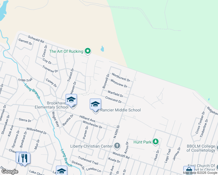 map of restaurants, bars, coffee shops, grocery stores, and more near 3403 Boswell Circle in Killeen