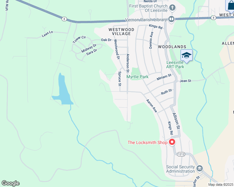 map of restaurants, bars, coffee shops, grocery stores, and more near 1000 Aaron Avenue in Leesville