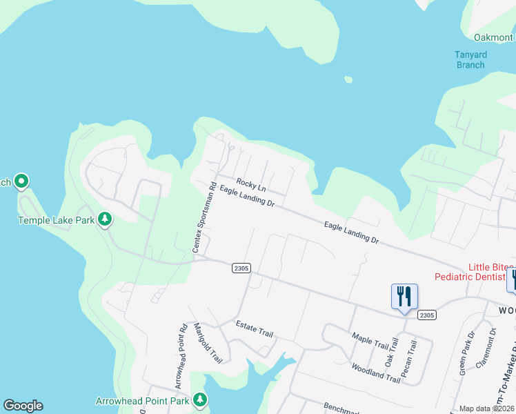 map of restaurants, bars, coffee shops, grocery stores, and more near 647 Eagle Landing Drive in Belton