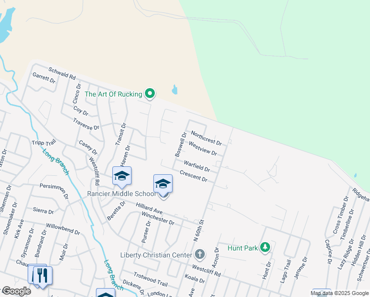 map of restaurants, bars, coffee shops, grocery stores, and more near 3403 Boswell Circle in Killeen